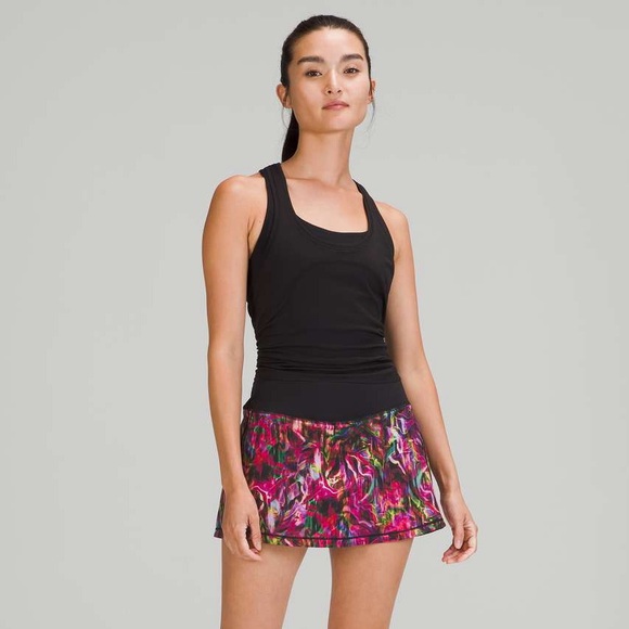 Lululemon Pace Rival Mid Rise Skirt in Hyper Flow Pink Patten - Picture 4 of 11